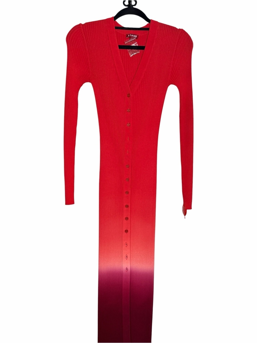STAUD Shoko Sweater Dress Ombre Ribbed Button-Front NWOT - Picture 4 of 7